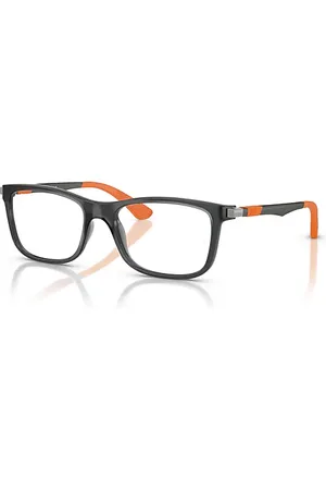Ray-Ban Rb1549 Optics Kids Monture Gris Acier/orange Caoutchouc Verres Incolore Polarisé 48-16