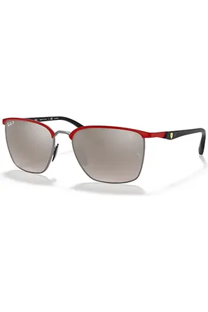 Ray-Ban Rb3673m Scuderia Ferrari Collection Lunettes De Soleil Monture Verres Argent Polarisé 56-17