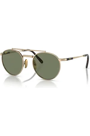 Ray-Ban Round II Titanium Lunettes De Soleil Monture Verres Vert 53-20