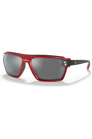 Ray-Ban Rb4370m Scuderia Ferrari Collection Lunettes De Soleil Monture Verres Argent 64-14