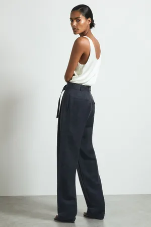 ATELIER Olivia - Pantalons de costume ceinturés Cupro