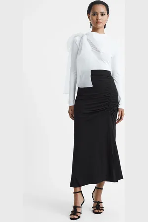 Reiss Eleanor - Jupe mi-longue ajustée avec taille haute et fronces