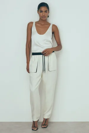 ATELIER Pearl -Perle Pantalon cargo décontracté avec détails contrastés