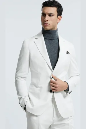 ATELIER Island - Blazer slim Sea Island en coton à boutonnage droit
