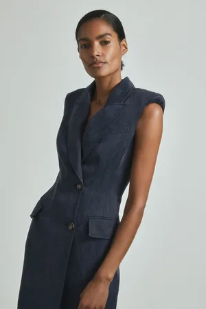 ATELIER Guliana - Robe mi-longue de smoking Cupro