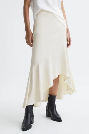 Reiss Inga - Jupe mi-longue taille haute en satin