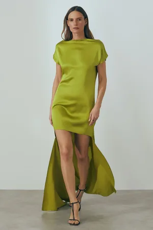 ATELIER Eloise - Robe courte satinée italienne avec ourlet court-long