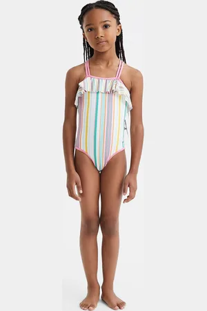 Reiss Cora - Maillot de bain rayé à volants et dos croisé