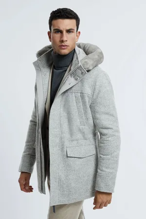 ATELIER Tremezzo - Manteau à capuche amovible en fausse fourrure mélangée