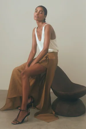 ATELIER Amara - Jupe longue drapée sur le devant