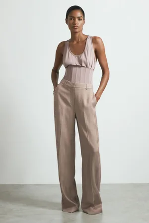 ATELIER Rosa - Pantalon de costume large ajusté en lin