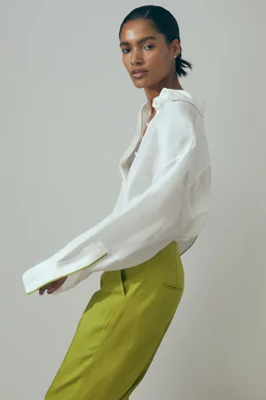 ATELIER Juliet - Linen Silk Contrast Button-Through Shirt