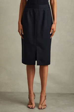 Reiss Hallie - Textured Pencil Midi Suit Skirt