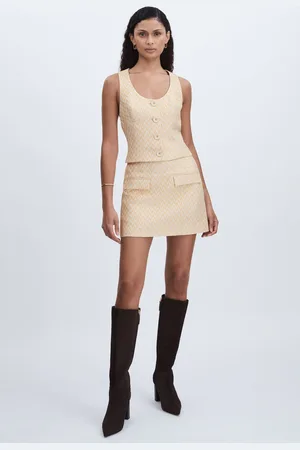 Anna Quan Quin Skirt -Jupe Quin Mini-jupe tissée à chevrons