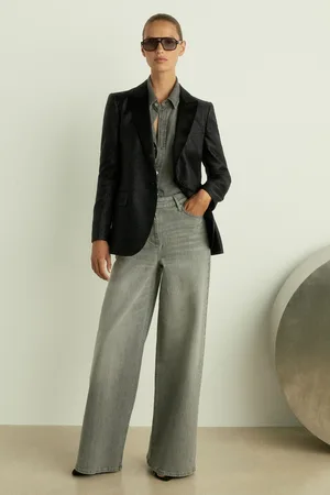 Reiss Minnie - Single-Breasted Lamé-Stripe Tuxedo Jacket