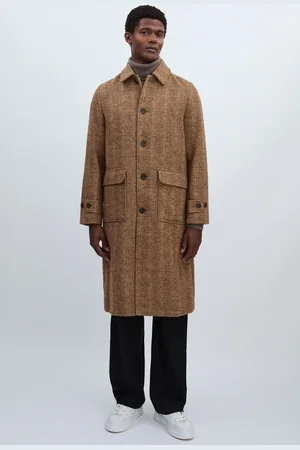 Les Deux Maximilian Coat - Wool-Blend Long Herringbone Coat