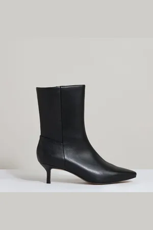 Reiss Millie - Leather Kitten-Heel Ankle Boots