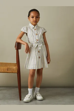 Reiss Selena - Robe ?? rayures en coton et soie m??lang??s