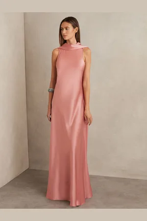 Reiss Fae - Robe longue effet cape en satin