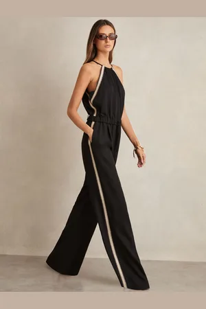 Reiss Auden - Halterneck Craft Stitch Jumpsuit
