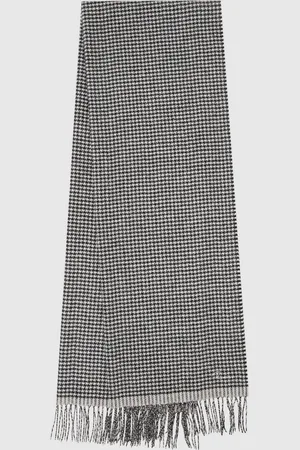 Reiss Victoria - ??charpe en laine m??lang??e brod??e motif pied-de-poule