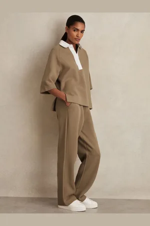 Reiss Gaia - Cotton Blend Wide Leg Joggers