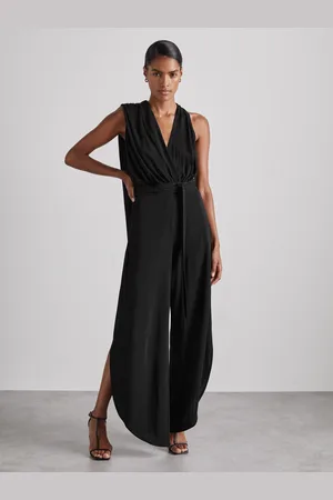 Reiss Luca - Noir - Atelier Gathered-Jersey Jumpsuit