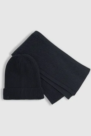 Reiss Chesterfield Set - Ribbed Hat and Scarf Set
