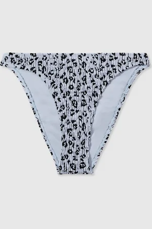 GOOD AMERICAN Textured Leopard Print Bikini Bottoms
