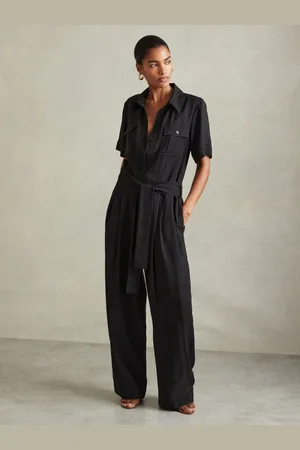 Reiss Joanie - Belted Utility Wide Leg Jumpsuit