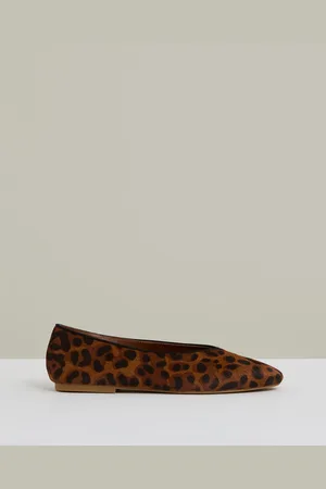 Reiss Amelia - Leather Rounded-Point Toe Ballet Flats