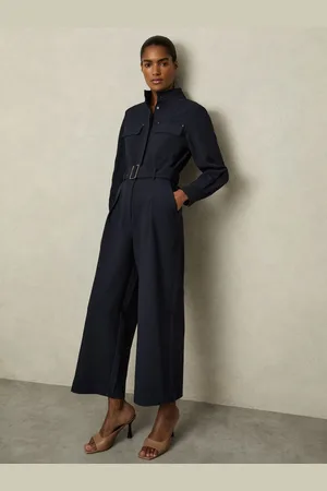 Reiss Kaia - Tailored Wide Leg Utility Jumpsuit