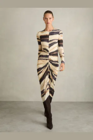 Reiss Georgia -G??orgie Printed Jersey Ruched Midi Dress