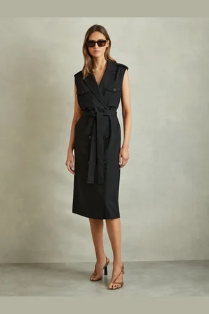 Reiss Kimora - Wool Blend Double Breasted Midi Dress