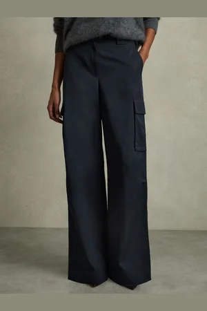 Reiss Ava - Cotton-Tencel Wide-Leg Combat Trousers