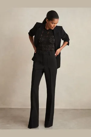 Reiss Priya - Twill High Rise Flared Trousers