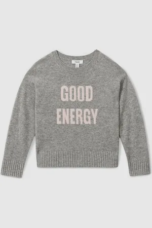 Reiss Shelly - Shelly Wool Blend Crew Neck Slogan Jumper