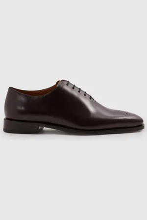 Reiss Mead Brogue - Leather Brogue Detail Lace Up Shoes