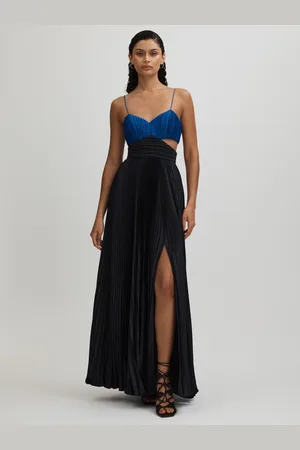 AMUR Elodie - Robe longue pliss??e ?? d??coupes