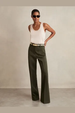 Reiss Priya - Twill High Rise Flared Trousers