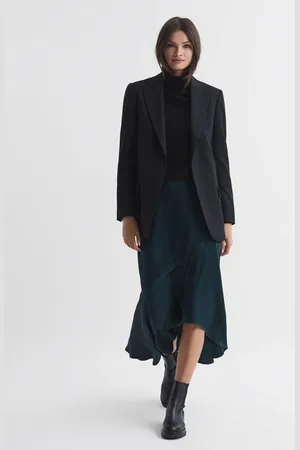 Reiss Inga - Jupe mi-longue taille haute en satin