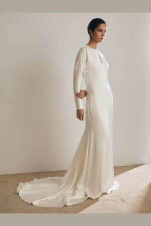 Reiss Clemence - Blanc - Atelier Duchess Satin Bridal Maxi Dress