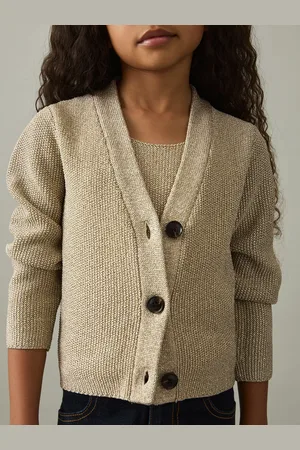 Reiss Mika - Metallic-Knit V-Neck Cardigan