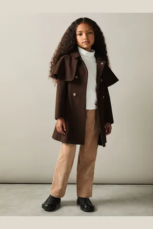 Reiss Karlie - Double Breasted Cape Coat with Wool