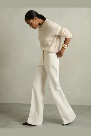 Reiss Priya - Twill High Rise Flared Trousers
