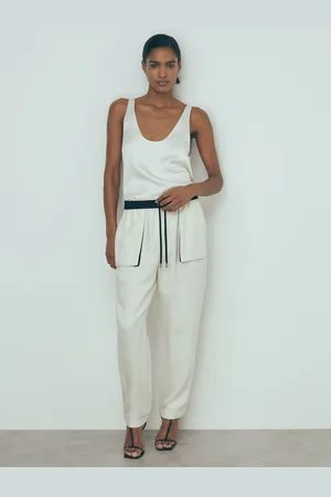 ATELIER Pearl -Perle Pantalon cargo d??contract?? avec d??tails contrast??s