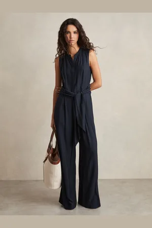 Reiss Raven - Wide-Leg Belted Jumpsuit