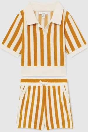 Reiss Tara - Tara Towelling Stripe Shorts Set