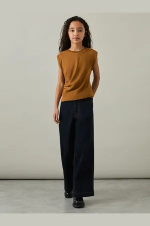 Reiss Sadie - Cotton-Jersey Cap-Sleeve Ruched Top