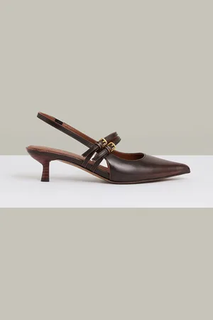 Reiss Isla - Leather Slingback Buckle Court Shoes